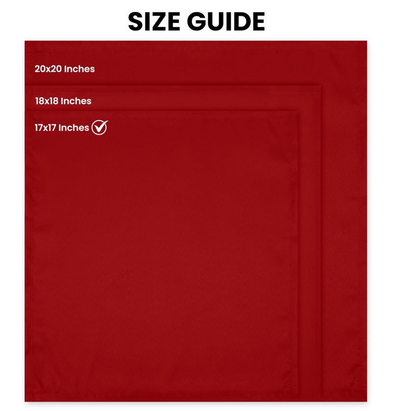 Utopia Home [24 Pack, Red] Cloth Napkins 17x17 Inches, 100% Polyester Hemmed Edges, Washable and Reusable Ideal for Parties, Weddings and Dinners - Image 3